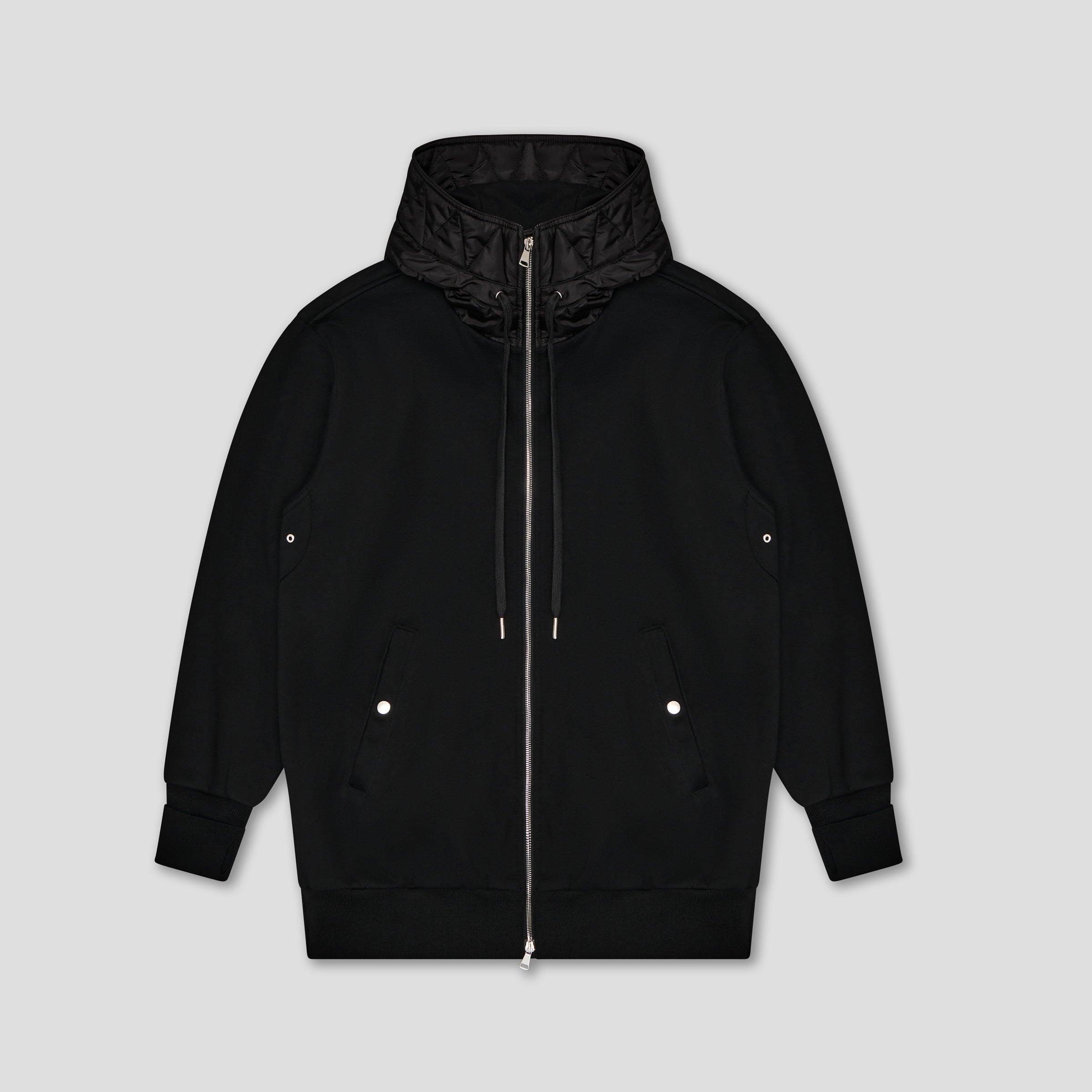 BLACK HYBRID AVIATOR SWEATSHIRT IN ORGANIC COTTON FLEECE