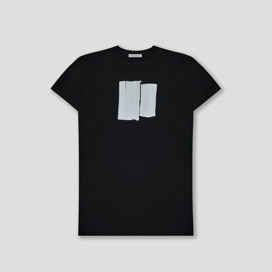 BLACK GRAPHIC T-SHIRT IN ORGANIC COTTON JERSEY