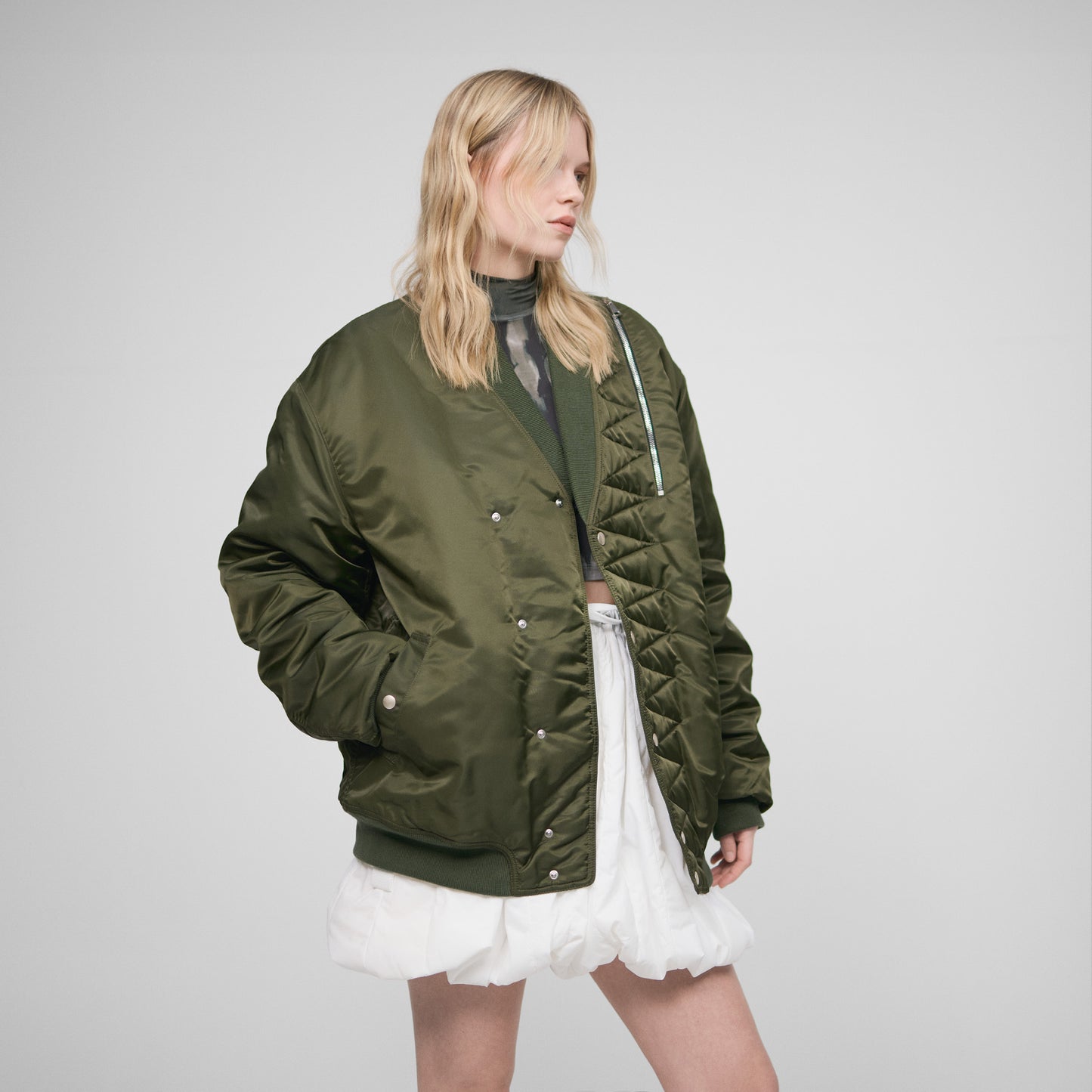 MILITARY BOMBER TACTICAL JACKET IN RECYCLED NYLON TWILL