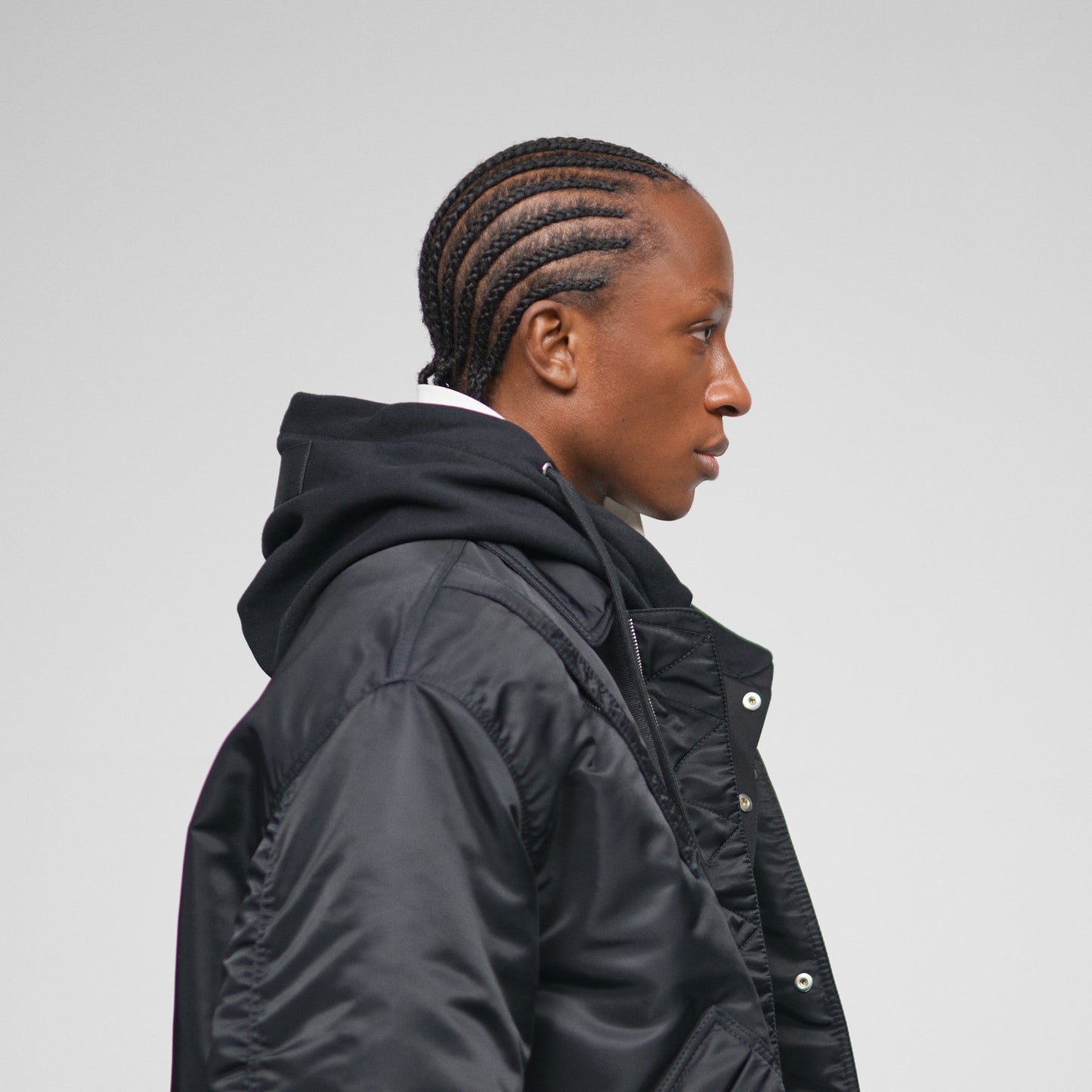 BLACK BOMBER EXPEDITION JACKET IN RECYCLED NYLON TWILL