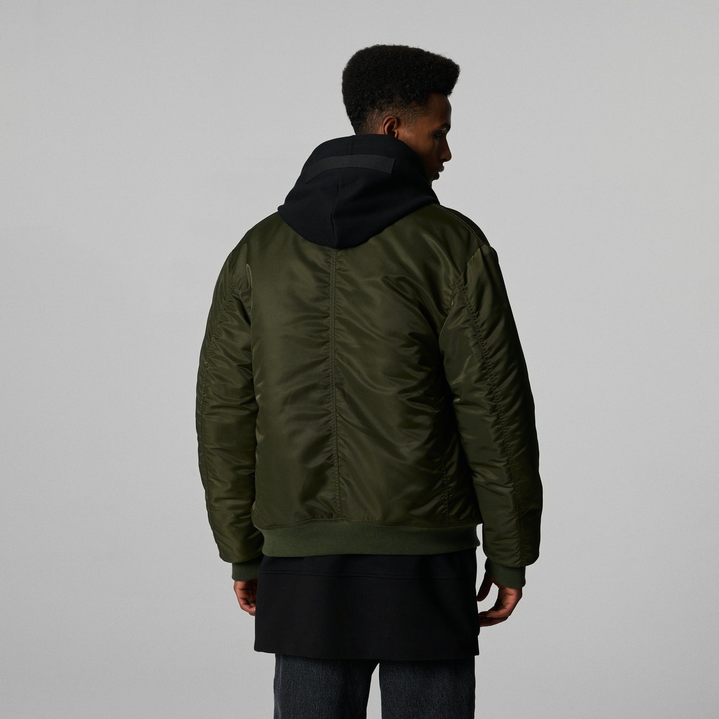 MILITARY BOMBER TACTICAL JACKET IN RECYCLED NYLON TWILL