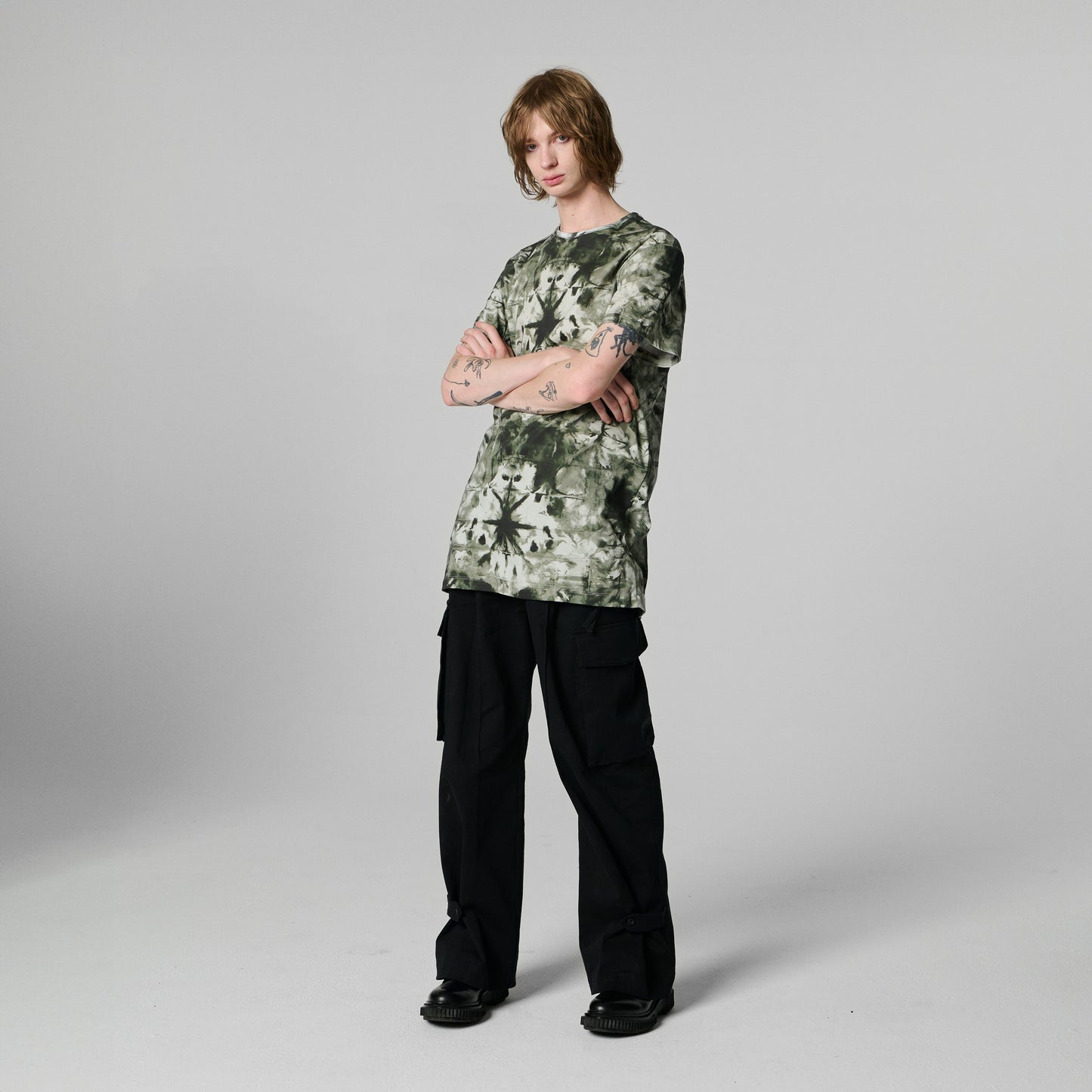 MULTI MILITARY PRINTED T-SHIRT IN ORGANIC COTTON INTERLOCK JERSEY