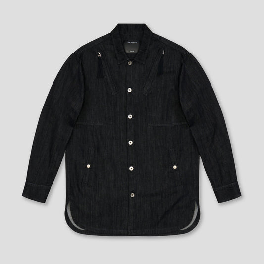 BLACK FLIGHT OVERSHIRT IN ORGANIC COTTON DENIM