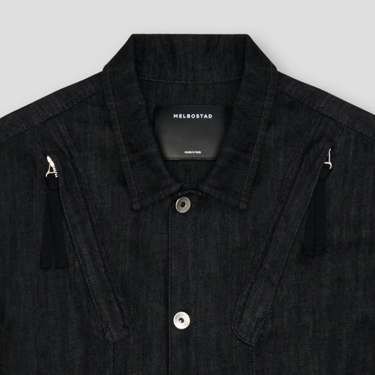 BLACK FLIGHT OVERSHIRT IN ORGANIC COTTON DENIM