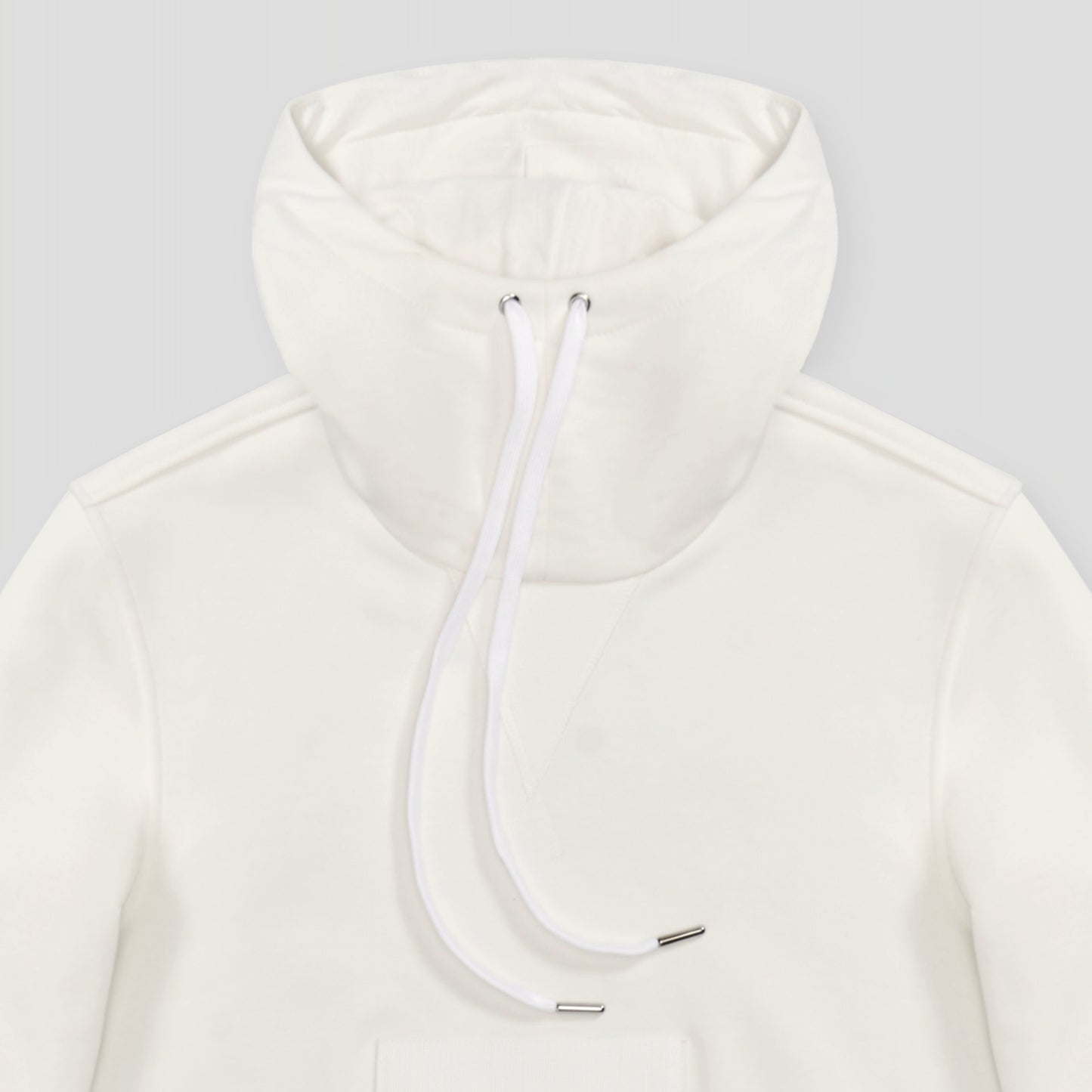 WHITE HOODIE IN ORGANIC COTTON FLEECE