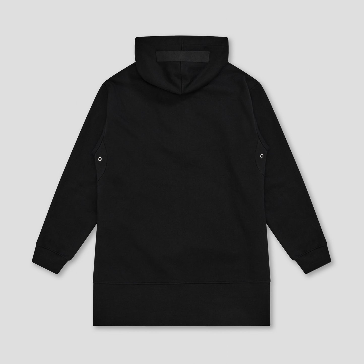 BLACK TUNIC HOODIE IN ORGANIC COTTON FLEECE