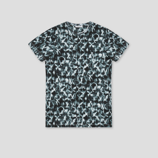 MULTI BLACK/WHITE PRINTED T-SHIRT IN ORGANIC COTTON INTERLOCK JERSEY