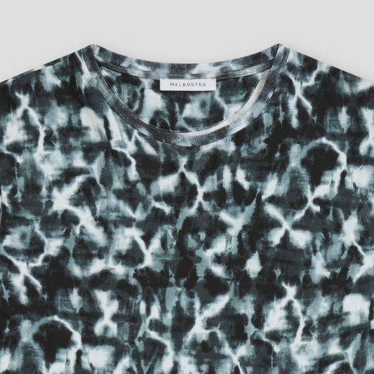 MULTI BLACK/WHITE PRINTED T-SHIRT IN ORGANIC COTTON INTERLOCK JERSEY