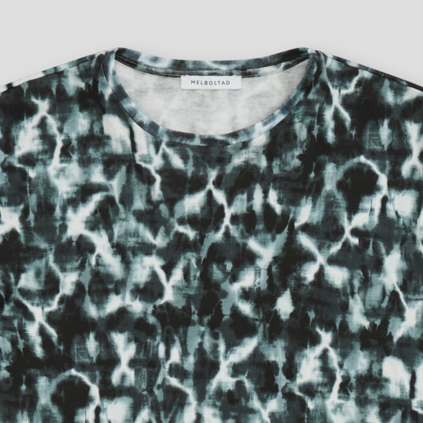 MULTI BLACK/WHITE PRINTED CROPPED T-SHIRT IN ORGANIC COTTON INTERLOCK JERSEY