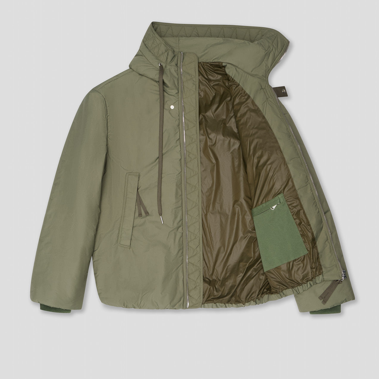 MILITARY PADDED PARATROOPER JACKET IN RECYCLED NYLON POPLIN WITH WOOL FILLING