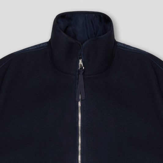 NAVY LINER JACKET IN WOOL/NYLON FLEECE JERSEY