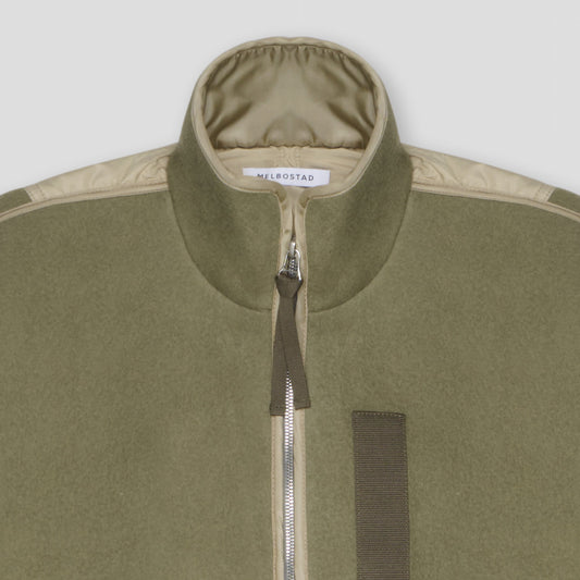 MILITARY LINER JACKET IN WOOL/NYLON FLEECE JERSEY