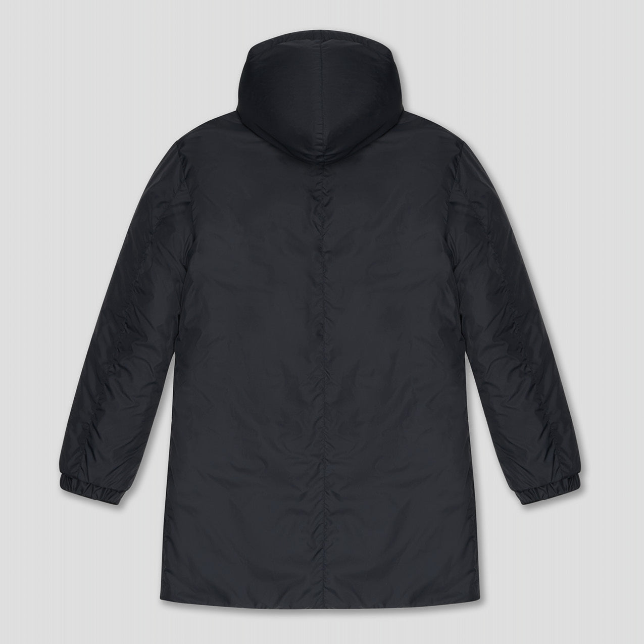 BLACK PADDED PARKA COAT IN RECYCLED PARACHUTE NYLON