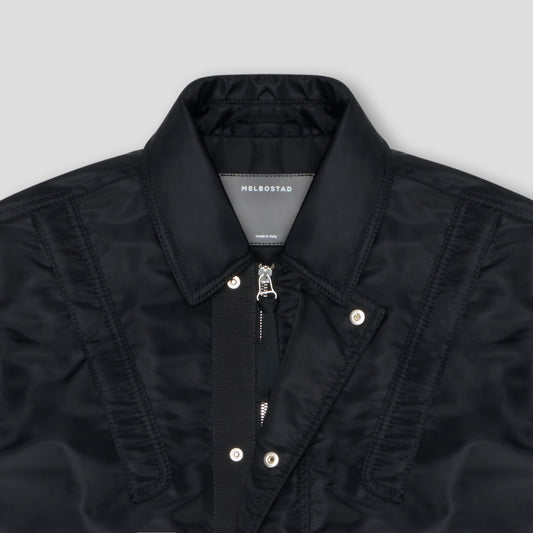 BLACK BOMBER EXPEDITION JACKET IN RECYCLED NYLON TWILL