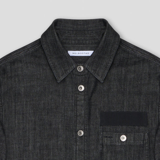 BLACK JEANS SHIRT-JACKET IN ORGANIC COTTON DENIM