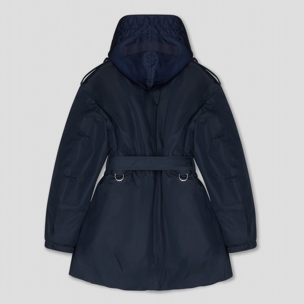 NAVY HYBRID AVIATOR PARKA TRENCH COAT IN RECYCLED NYLON/COTTON