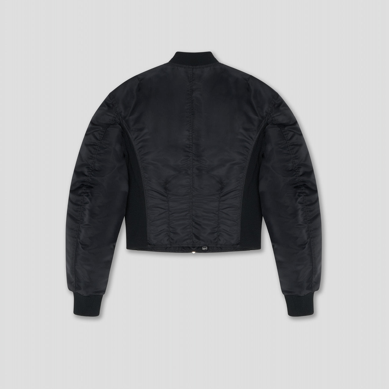 BLACK  BOMBER JACKET IN RECYCLED NYLON TWILL