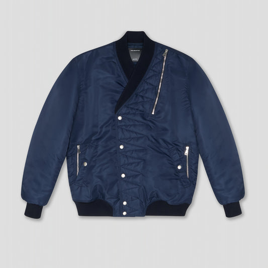 NAVY BOMBER TACTICAL JACKET IN RECYCLED NYLON TWILL