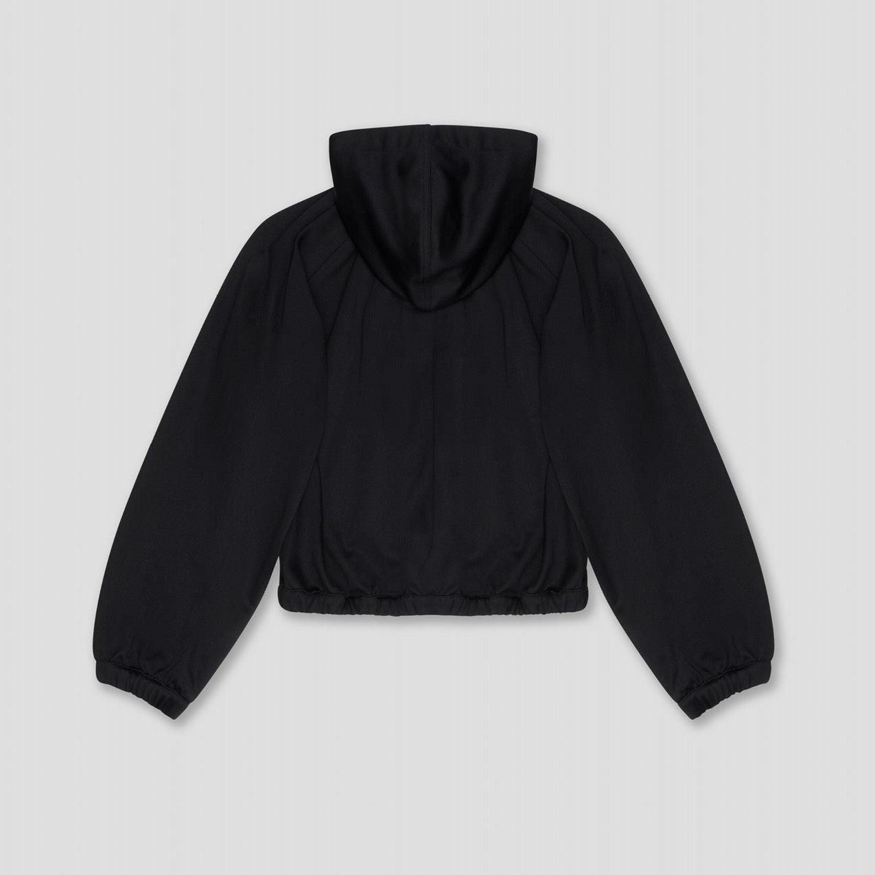 BLACK HOODIE IN RECYCLED POLYAMIDE JERSEY