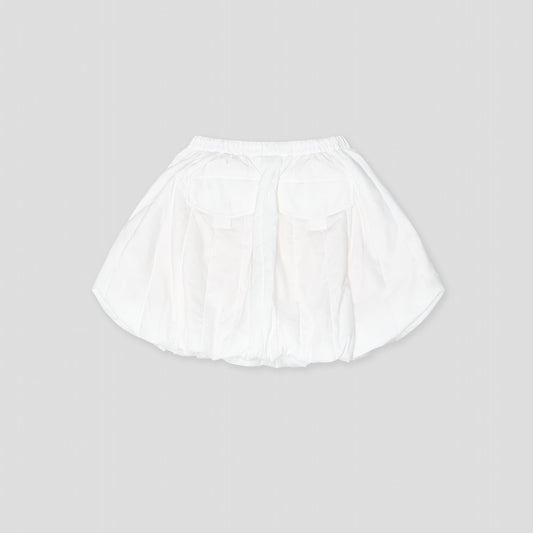 WHITE PARATROOPER SKIRT IN RECYCLED PARACHUTE NYLON POPLIN