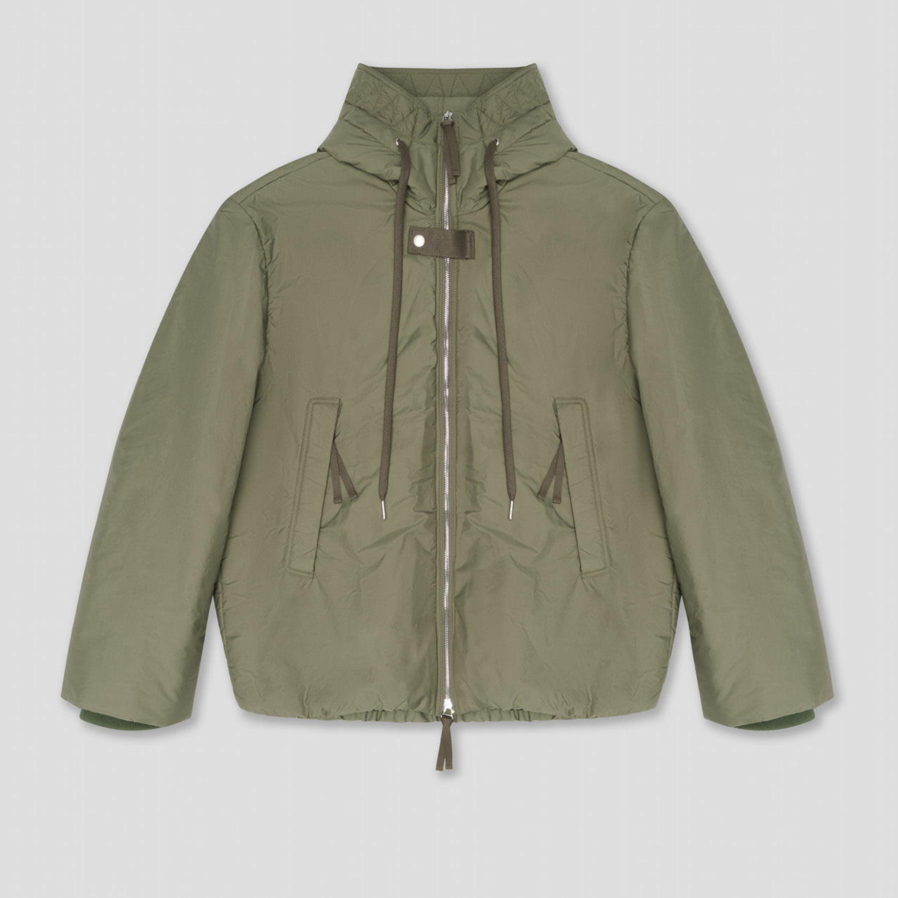 MILITARY PADDED PARATROOPER JACKET IN RECYCLED NYLON POPLIN WITH WOOL FILLING