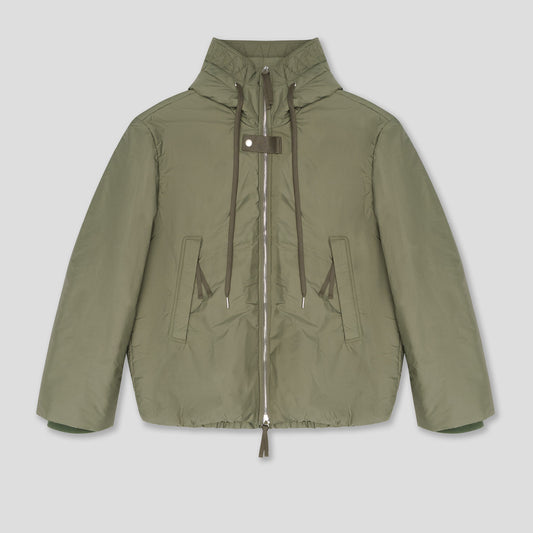 MILITARY PADDED PARATROOPER JACKET IN RECYCLED NYLON POPLIN WITH WOOL FILLING