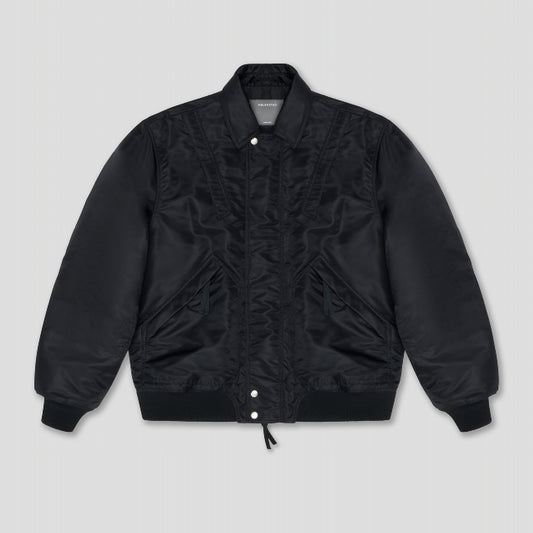 BLACK BOMBER EXPEDITION JACKET IN RECYCLED NYLON TWILL