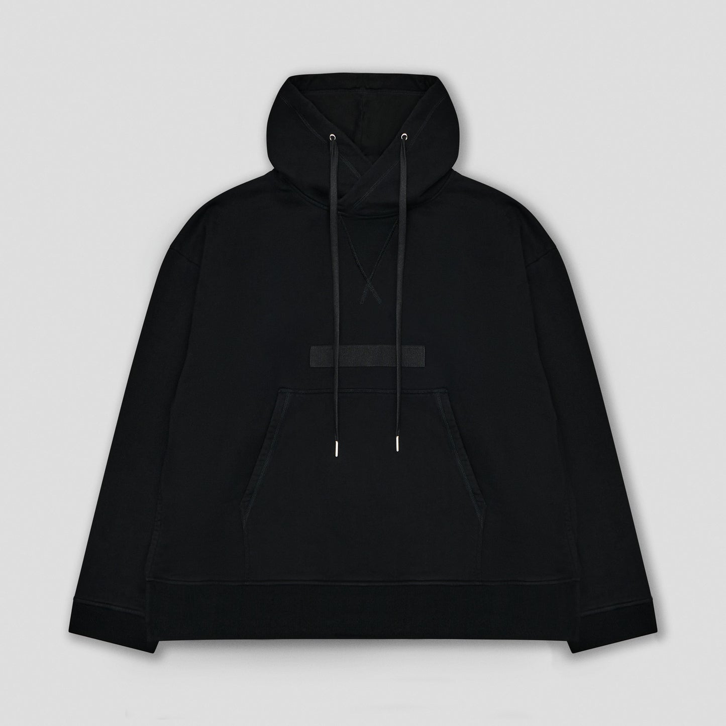 BLACK HOODIE IN ORGANIC COTTON FLEECE