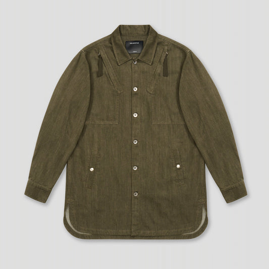 MILITARY FLIGHT OVERSHIRT IN ORGANIC COTTON DENIM