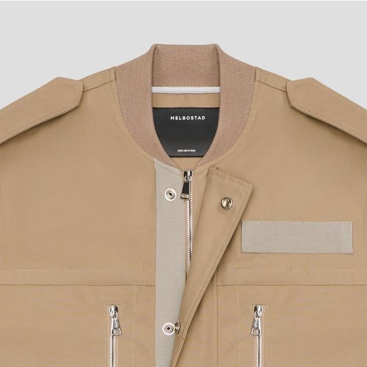 TAUPE OVERSHIRT JACKET IN ORGANIC COTTON