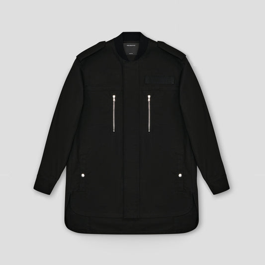 BLACK OVERSHIRT JACKET IN ORGANIC COTTON