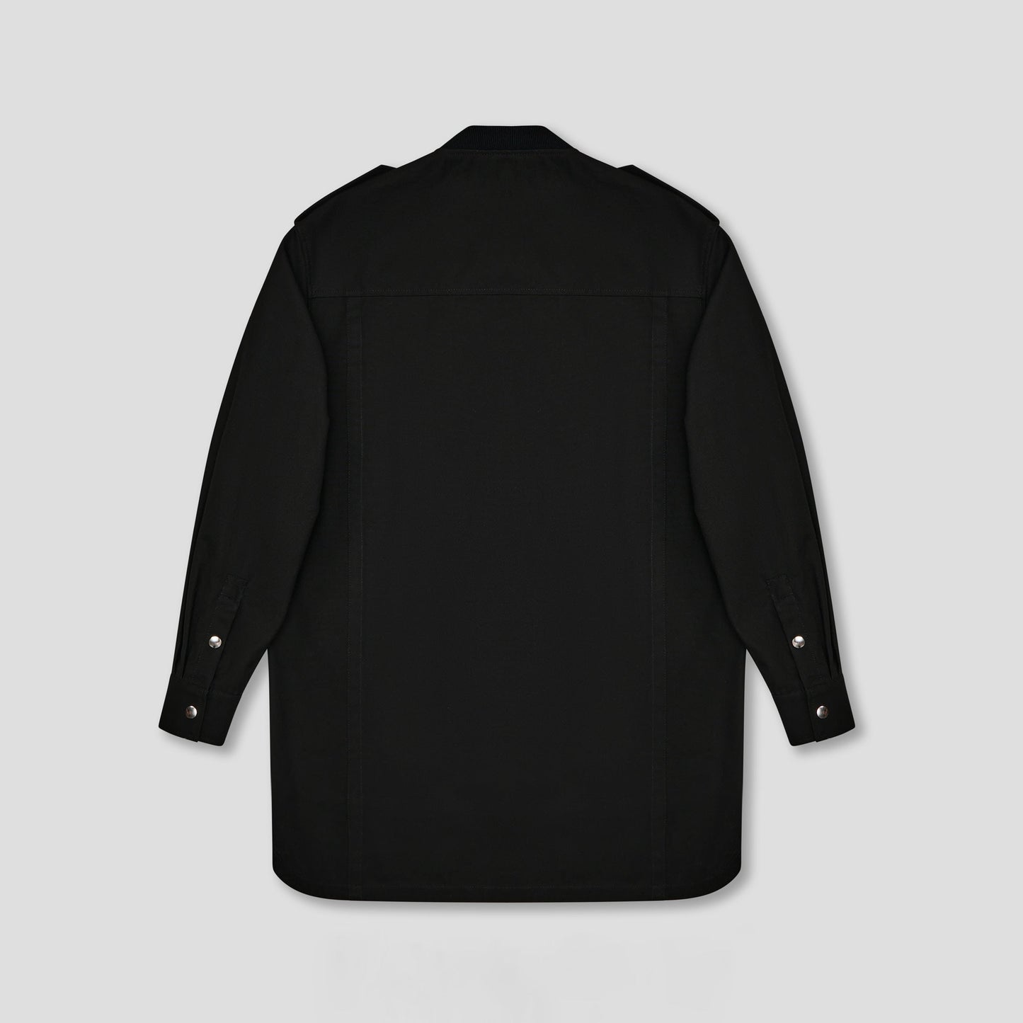 BLACK OVERSHIRT JACKET IN ORGANIC COTTON