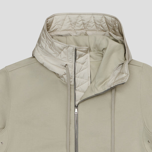 PEWTER HYBRID AVIATOR SWEATSHIRT IN ORGANIC COTTON FLEECE