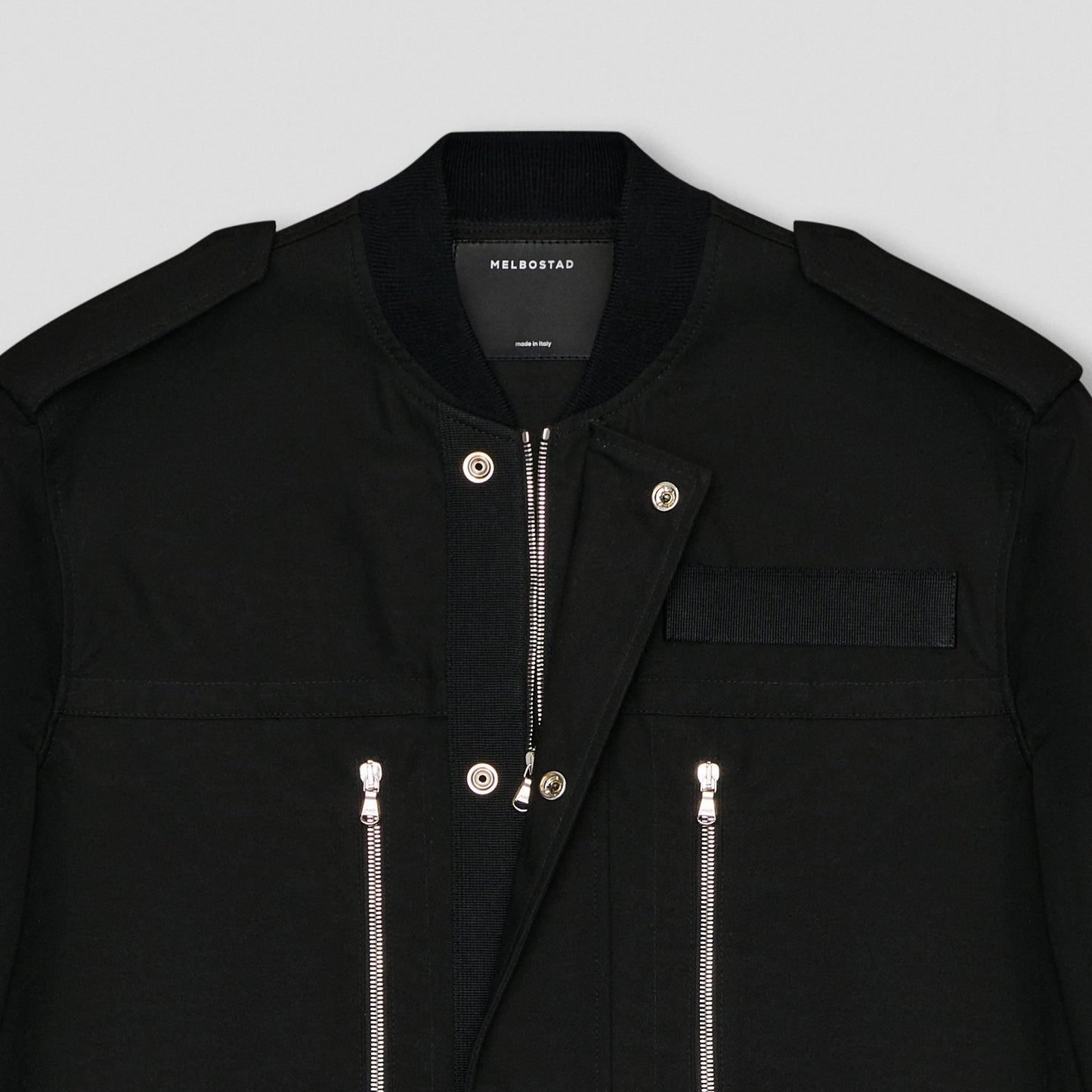 BLACK OVERSHIRT JACKET IN ORGANIC COTTON