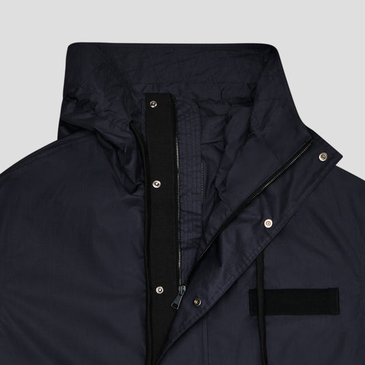 NAVY WINDBREAKER PARKA IN PARACHUTE COTTON