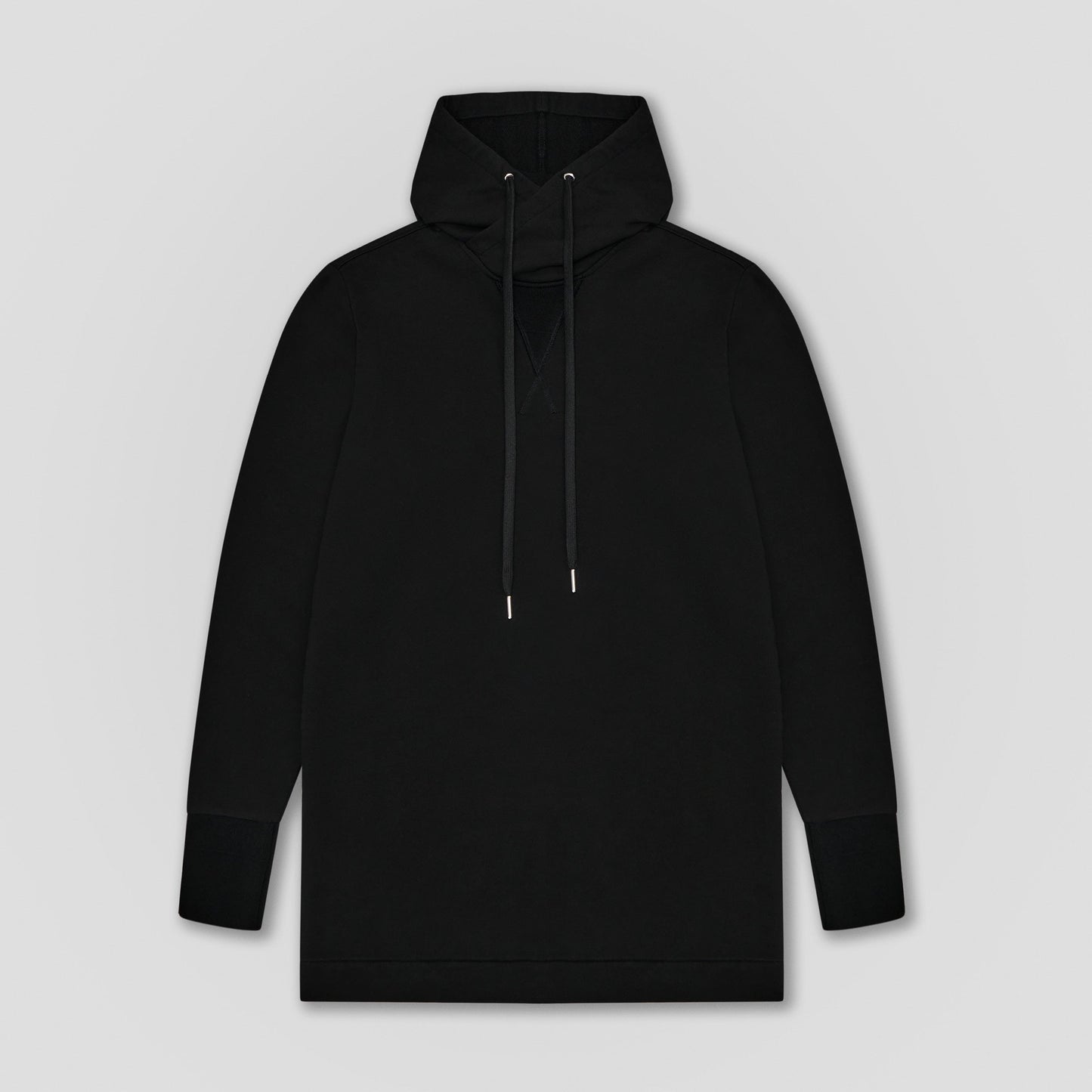 BLACK HOODIE IN LIGHT ORGANIC COTTON FLEECE