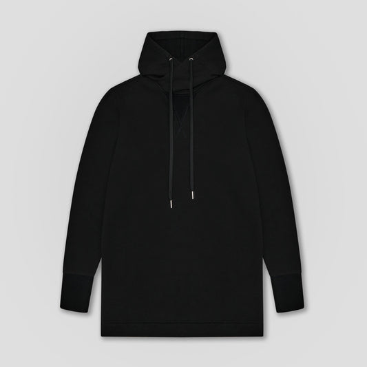BLACK HOODIE IN LIGHT ORGANIC COTTON FLEECE